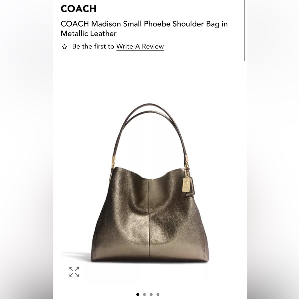 COACH Madison Small Phoebe Shoulder Bag in Metallic Leather vintage 1989!